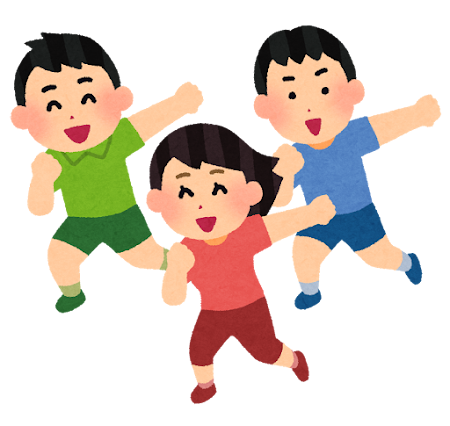 踊る子供たちのイラスト