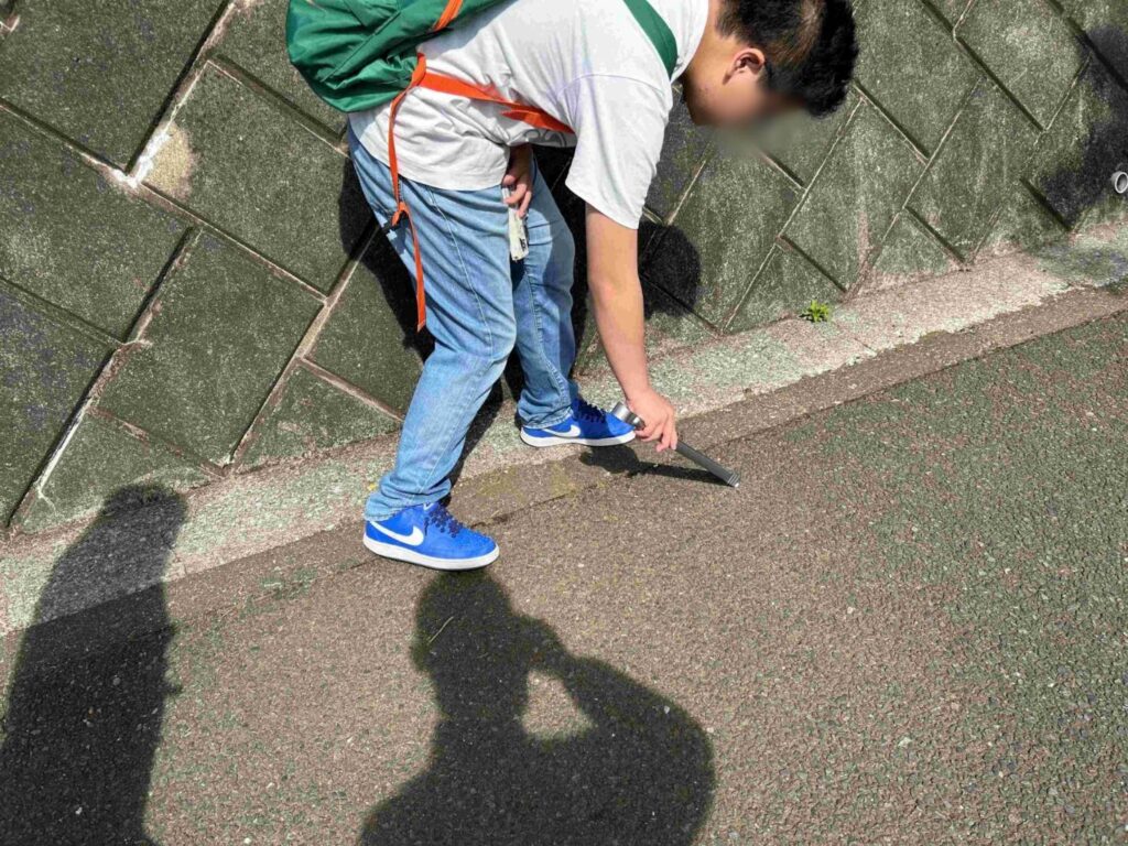ゴミを拾う参加者の方