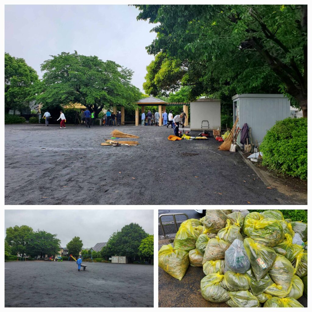池辺不動原公園一斉清掃 当日の様子