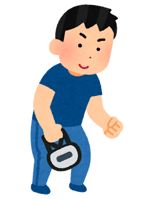 握力測定のイラスト(男性)