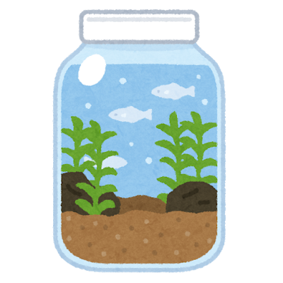 ボトルアクアリウムのイラスト