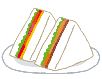 三角形のサンドイッチのイラスト
