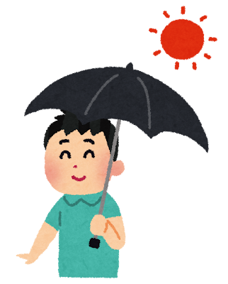 日傘をさす男性のイラスト