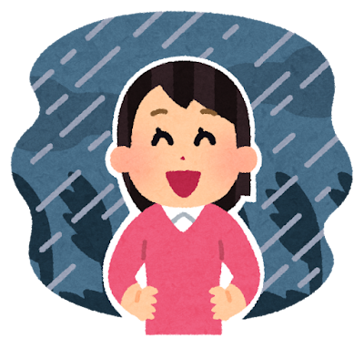 どんな辛い環境でも前向きに物事を考えることができる、ポジティブ思考(プラス思考)な女性のイラスト