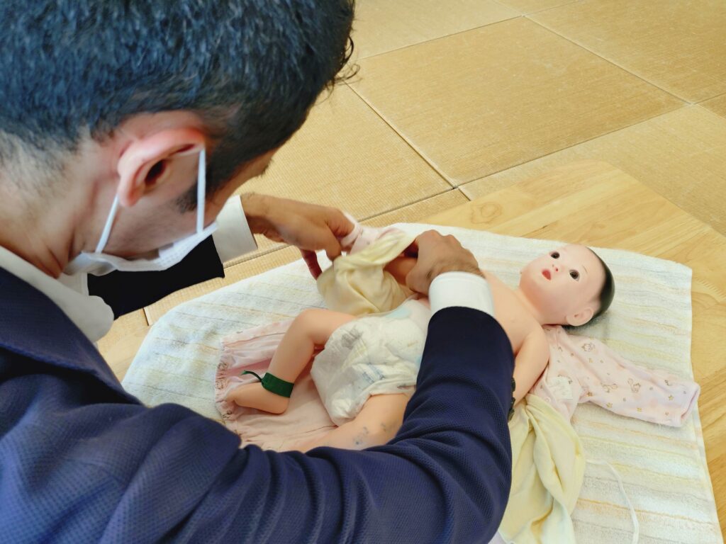 お着替えの練習