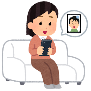 ビデオ通話のイラスト