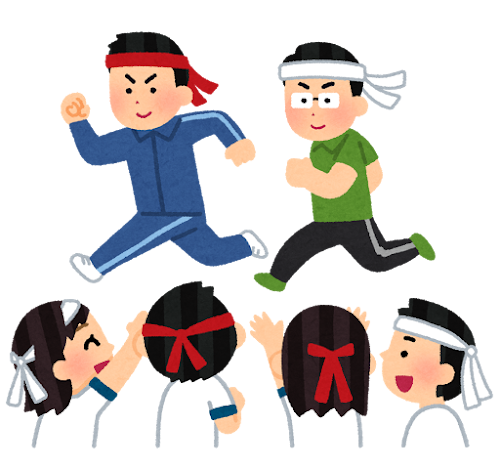運動会の保護者競技のイラスト