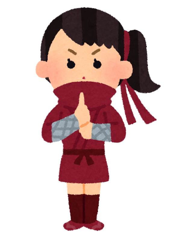 赤い忍者（女）イラスト