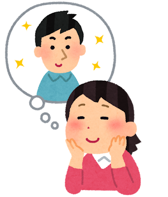 片思いのイラスト（女性）