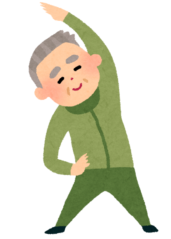 ストレッチをするおじいさんのイラスト