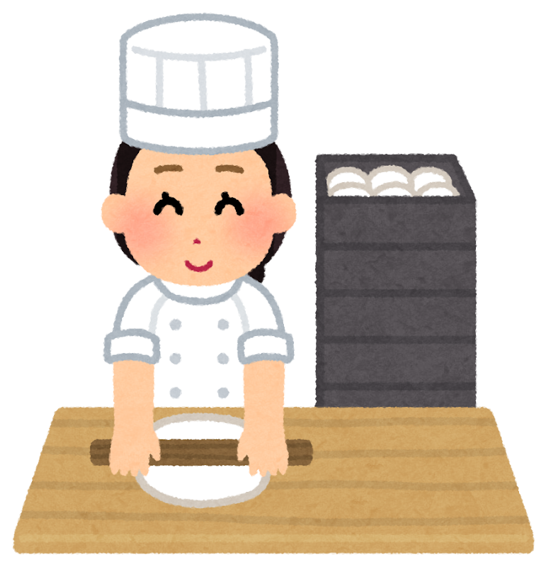 女性パン職人のイラスト