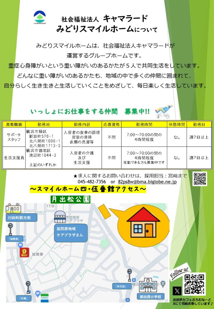 お散歩カフェぷろむなーど　チラシ裏