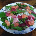 赤茎ホウレンソウのカルパッチョ