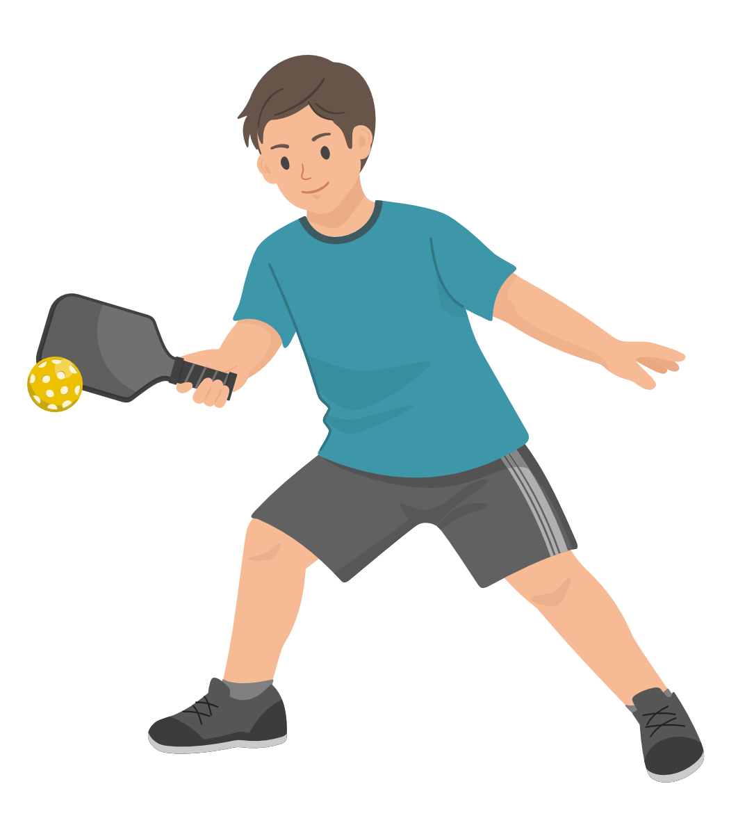 ピックルボールをプレイする男性のイラスト