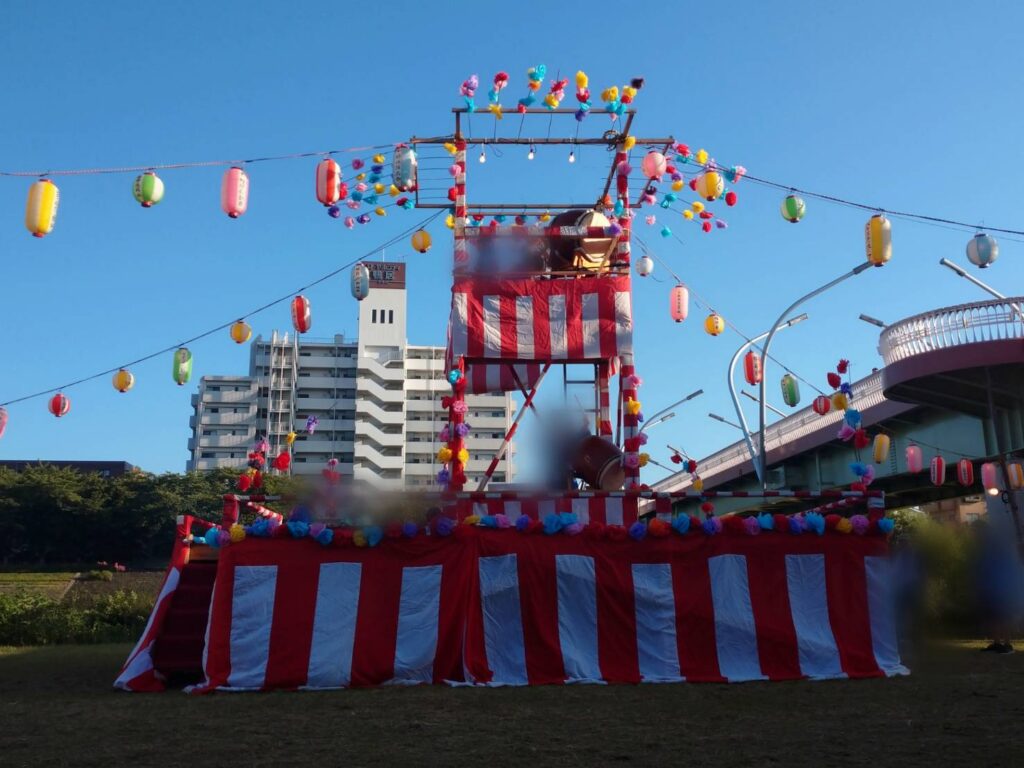 川内自治会夏祭りのやぐら