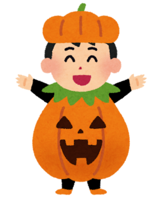 カボチャ仮装の子